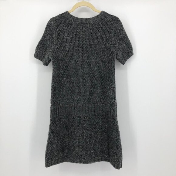 BCBGMaxazria Wool & Alpaca buttoned grey sweater mini dress - Picture 2 of 13